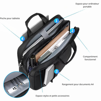 Gaddo – Sacoche Ordinateur Homme Business Étanche et Grande Capacité