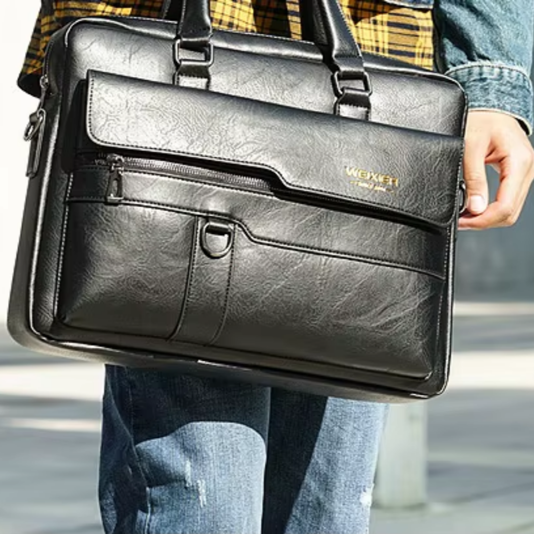 Lorenzo – Sacoche Ordinateur Homme en Simili Cuir Premium