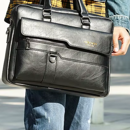 Lorenzo – Sacoche Ordinateur Homme en Simili Cuir Premium