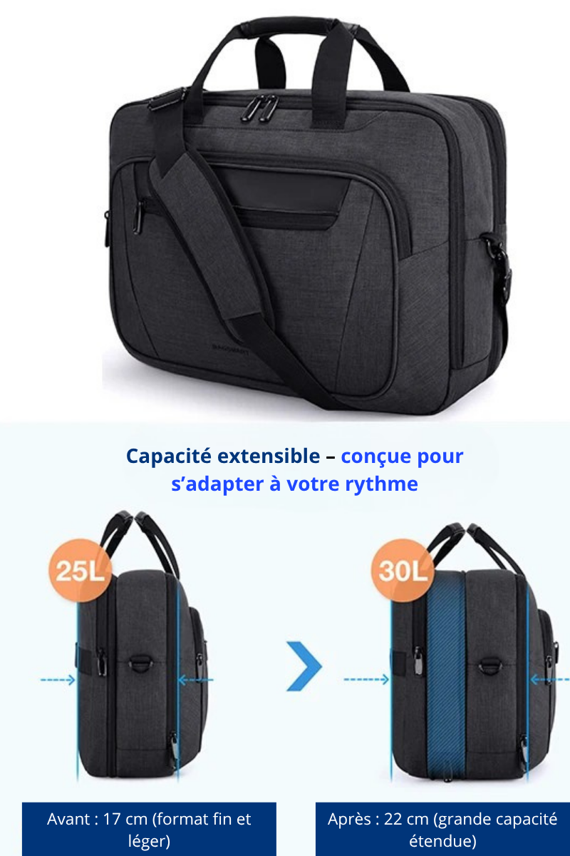 Biagio – Sacoche Ordinateur Homme Spacieuse et Ergonomique