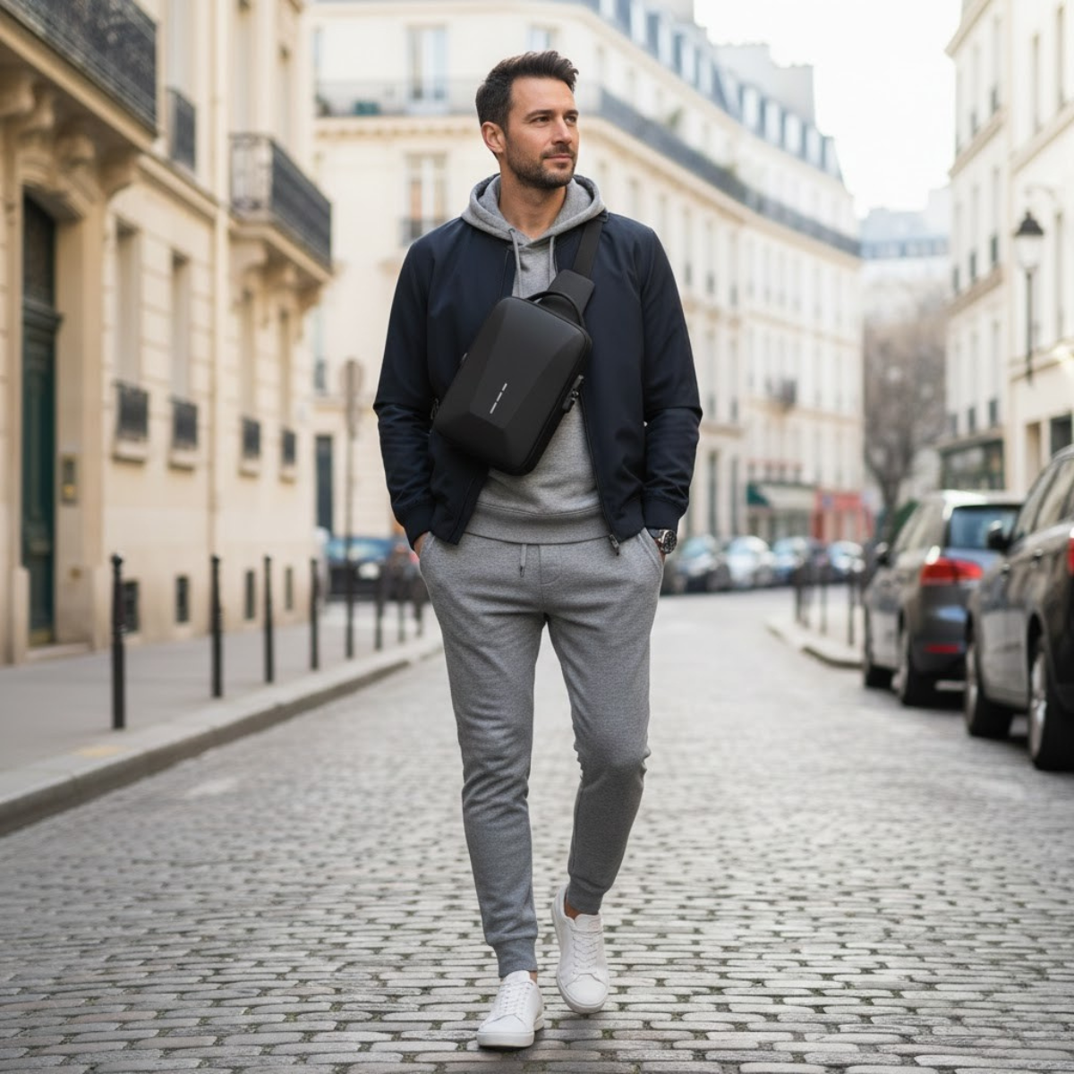 Urbano – Sacoche Bandoulière Antivol avec Verrou à Code & Port USB, Sécurité