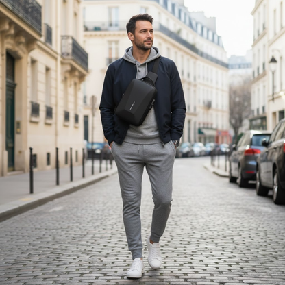 Urbano – Sacoche Bandoulière Antivol avec Verrou à Code & Port USB, Sécurité