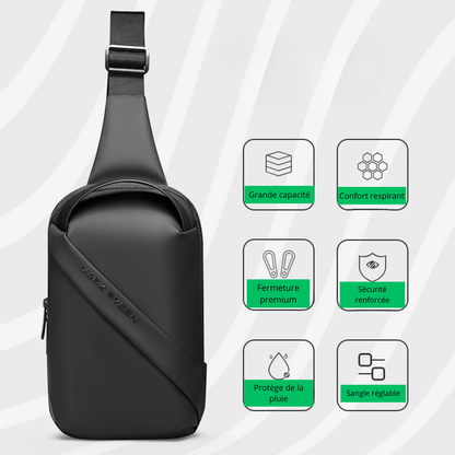 Renato – Sacoche Bandoulière Homme Confortable pour Ville et Moto