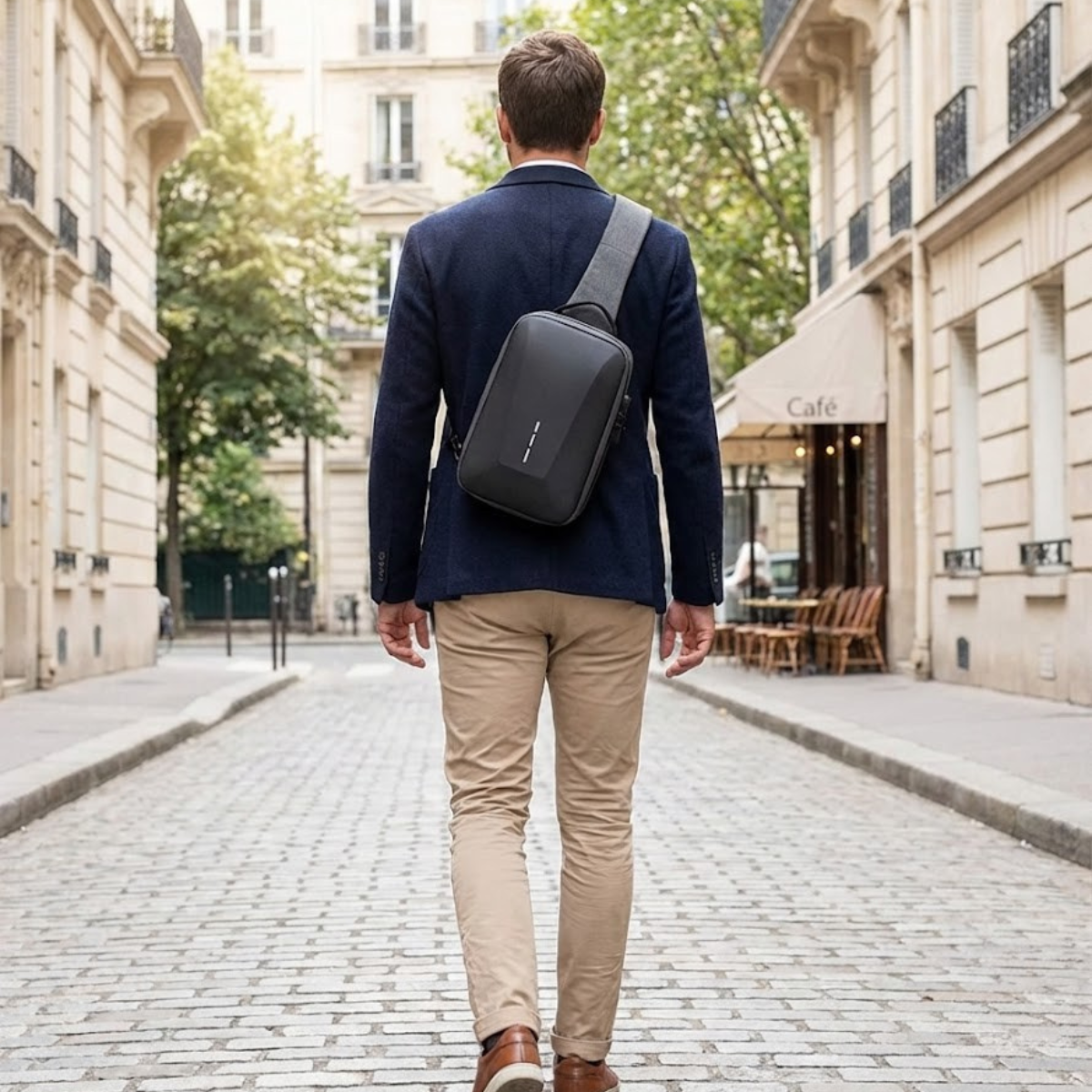 Urbano – Sacoche Bandoulière Antivol avec Verrou à Code & Port USB, Sécurité