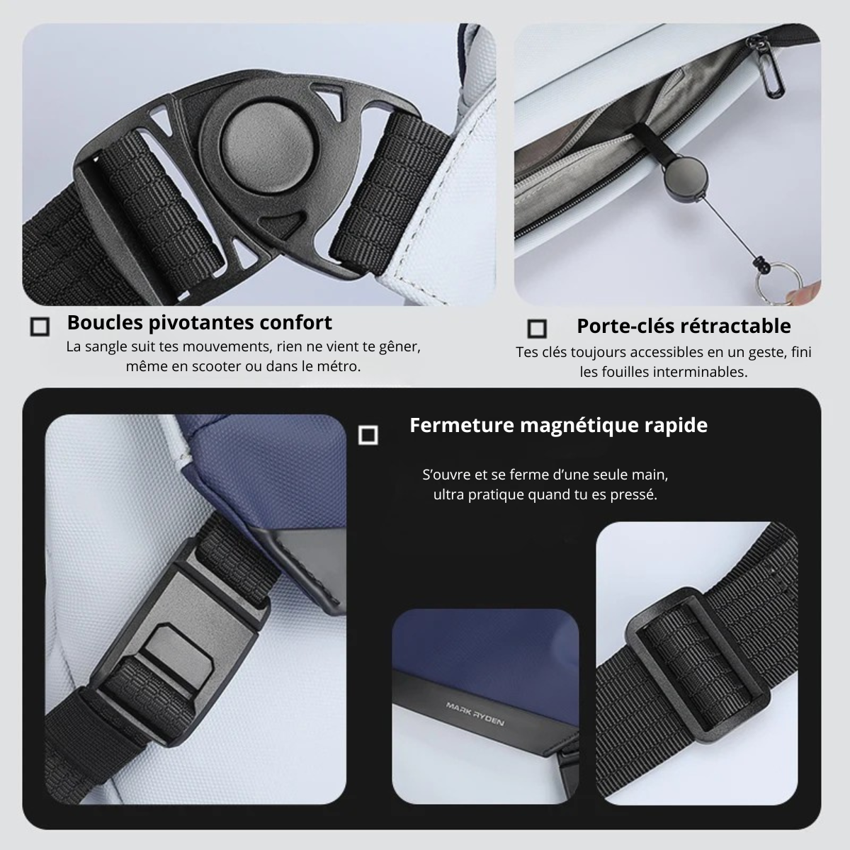 Dario – Sacoche Bandoulière Homme pour Organisation et Tablette