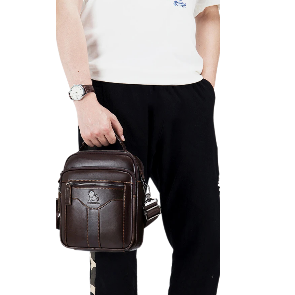 Paolo – Sacoche Bandoulière Homme Stylée en Cuir Rétro