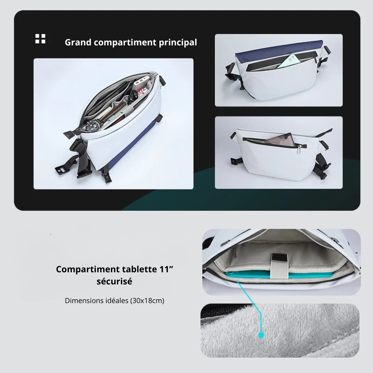 Dario – Sacoche Bandoulière Homme pour Organisation et Tablette