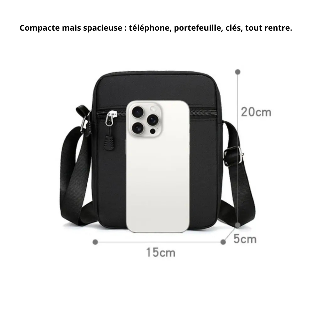 Fabio – Petite Sacoche Homme Compacte pour Téléphone et Quotidien