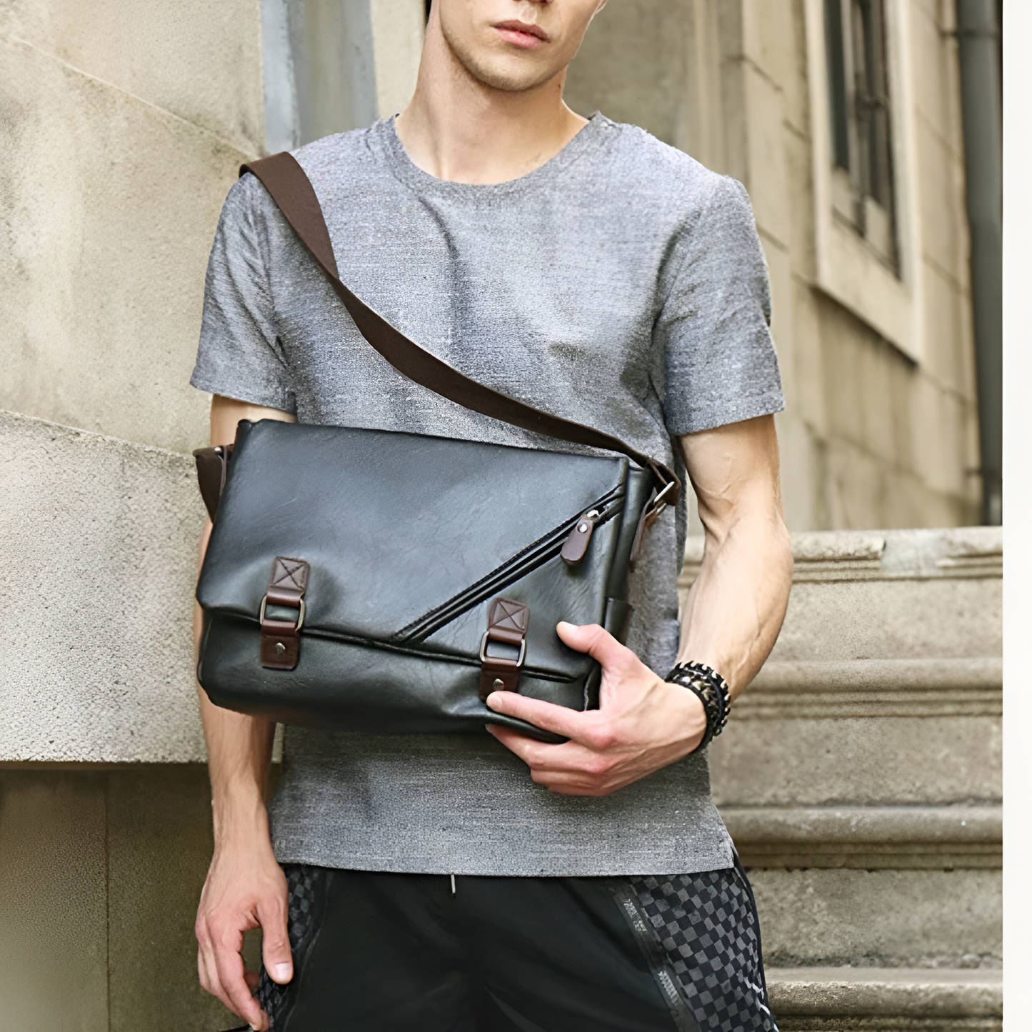 Flavio – Sacoche Homme Luxe Bandoulière en Cuir PU & Style Urbain Chic