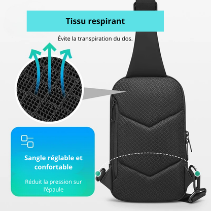 Renato – Sacoche Bandoulière Homme Confortable pour Ville et Moto