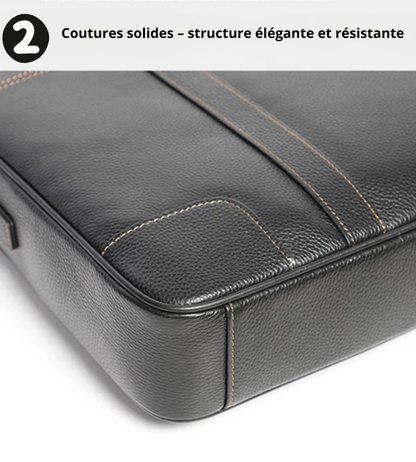 Adriano – Sacoche Ordinateur Homme en Cuir Authentique