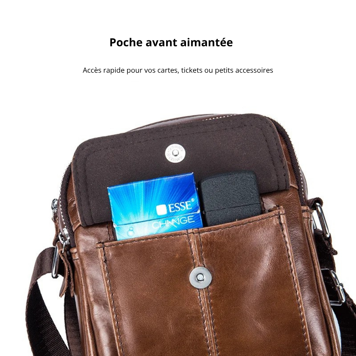 Christian – Sacoche Homme Cuir Compacte et Pratique