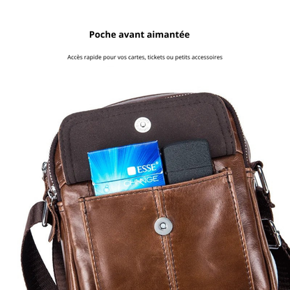 Christian – Sacoche Homme Cuir Compacte et Pratique