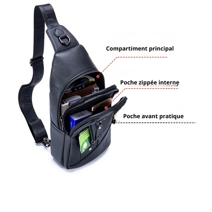 Salvatore – Sacoche Bandoulière Homme Multifonction en Cuir