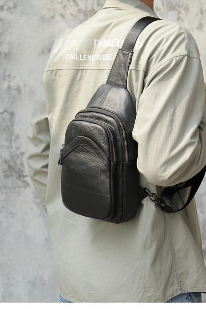 Nazario – Sacoche Bandoulière Homme en Cuir pour Mobilité