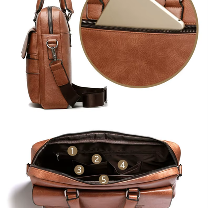 Lorenzo – Sacoche Ordinateur Homme en Simili Cuir Premium