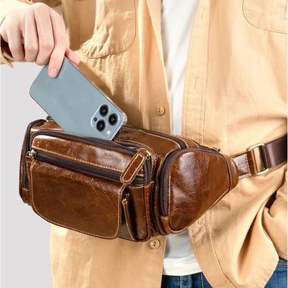 Mario – Sacoche Banane Homme en Cuir pour Style et Aventure