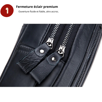 Salvatore – Sacoche Bandoulière Homme Multifonction en Cuir