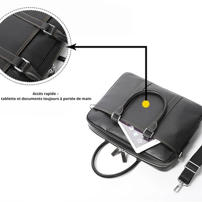 Adriano – Sacoche Ordinateur Homme en Cuir Authentique