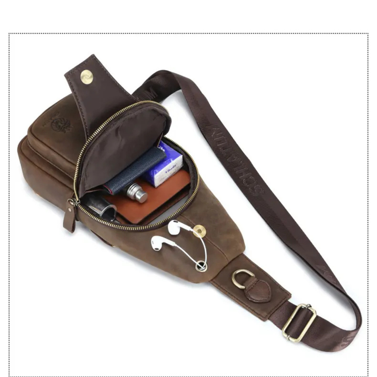 Maurizio – Sacoche Bandoulière Homme Originale en Cuir Vintage