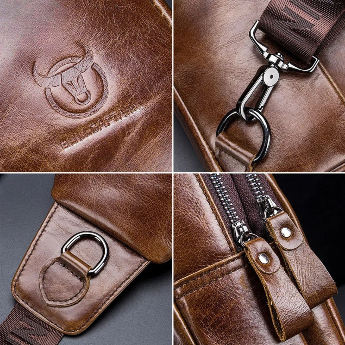 Salvatore – Sacoche Bandoulière Homme Multifonction en Cuir