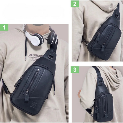 Salvatore – Sacoche Bandoulière Homme Multifonction en Cuir