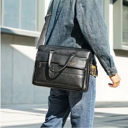 Lorenzo – Sacoche Ordinateur Homme en Simili Cuir Premium