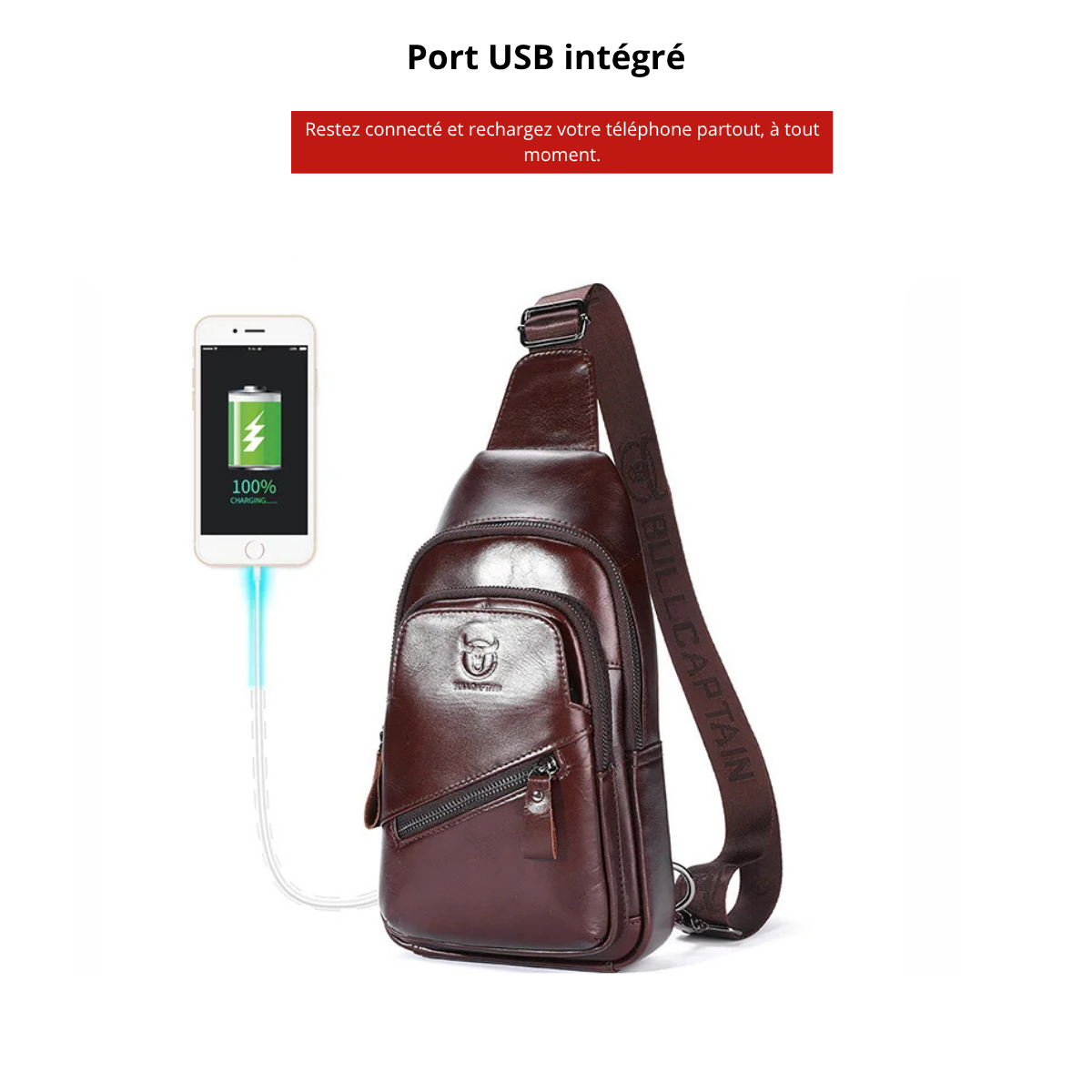 Marcello – Sacoche Bandoulière Homme Grande Capacité en Cuir