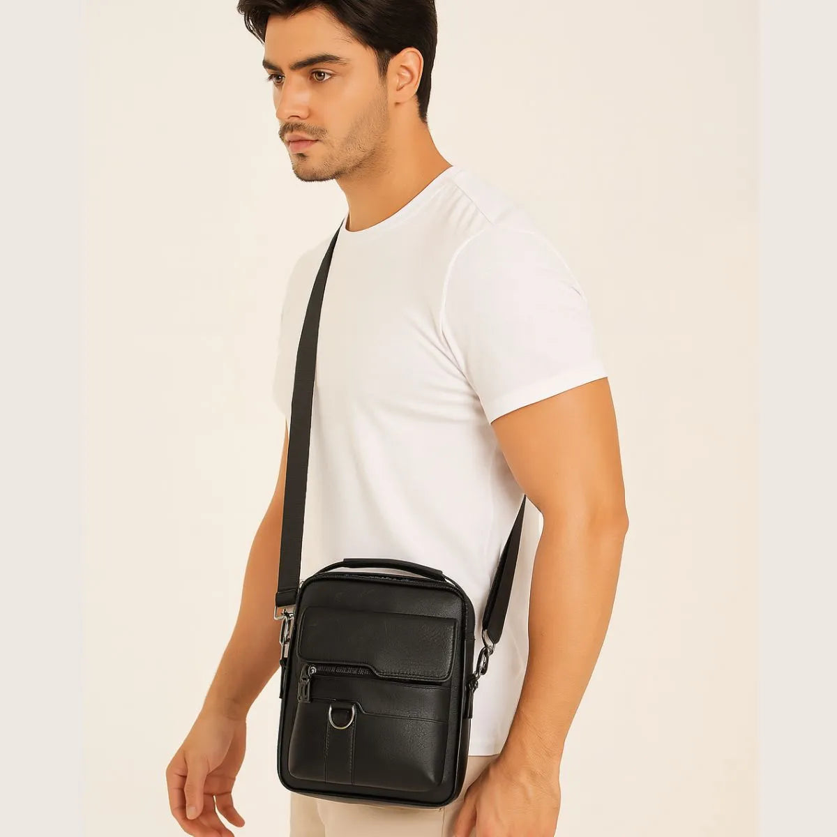 Vittorio – Petite Sacoche Homme Polyvalente pour Travail et Quotidien