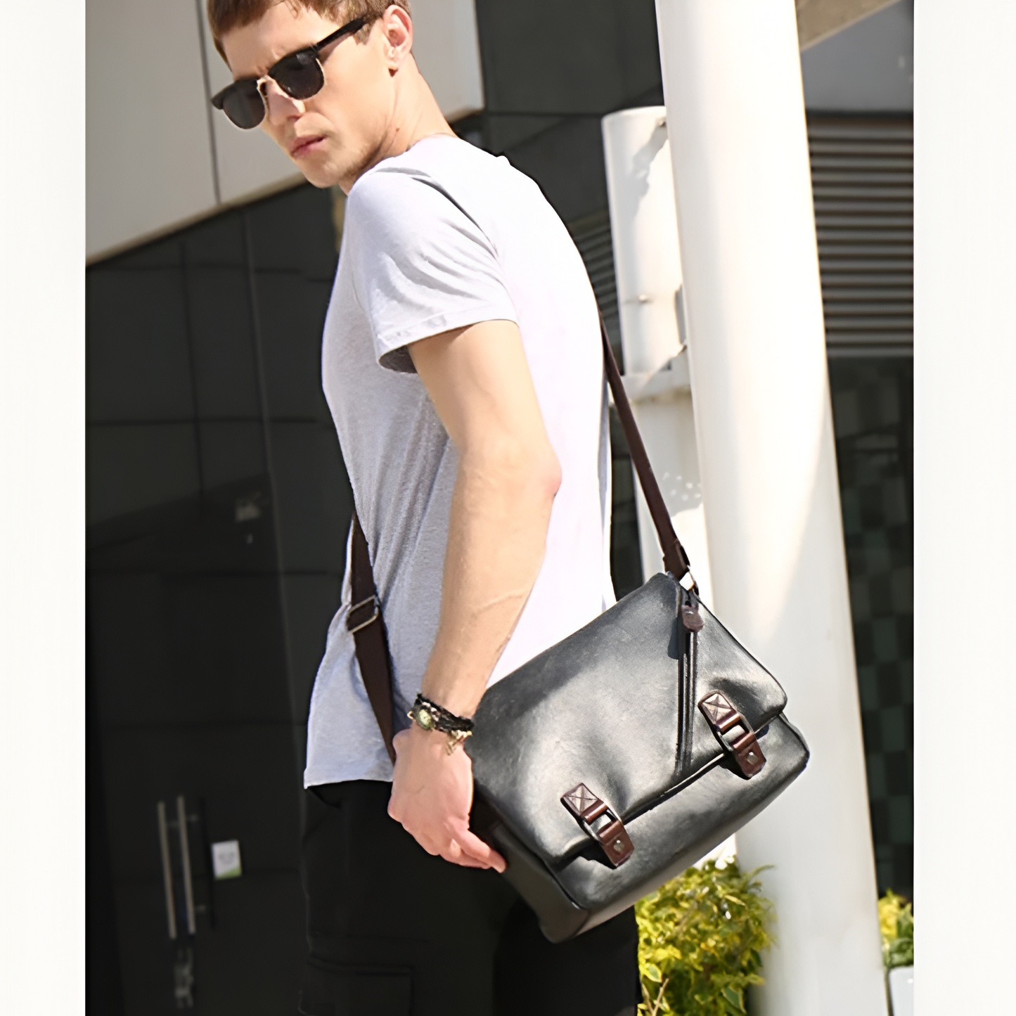 Flavio – Sacoche Homme Luxe Bandoulière en Cuir PU & Style Urbain Chic