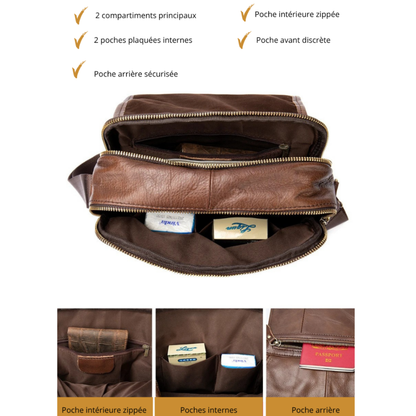 Tomaso – Sacoche Homme Luxe en Cuir Véritable & Élégance Intemporelle