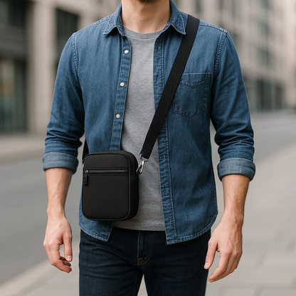 Fabio – Petite Sacoche Homme Compacte pour Téléphone et Quotidien