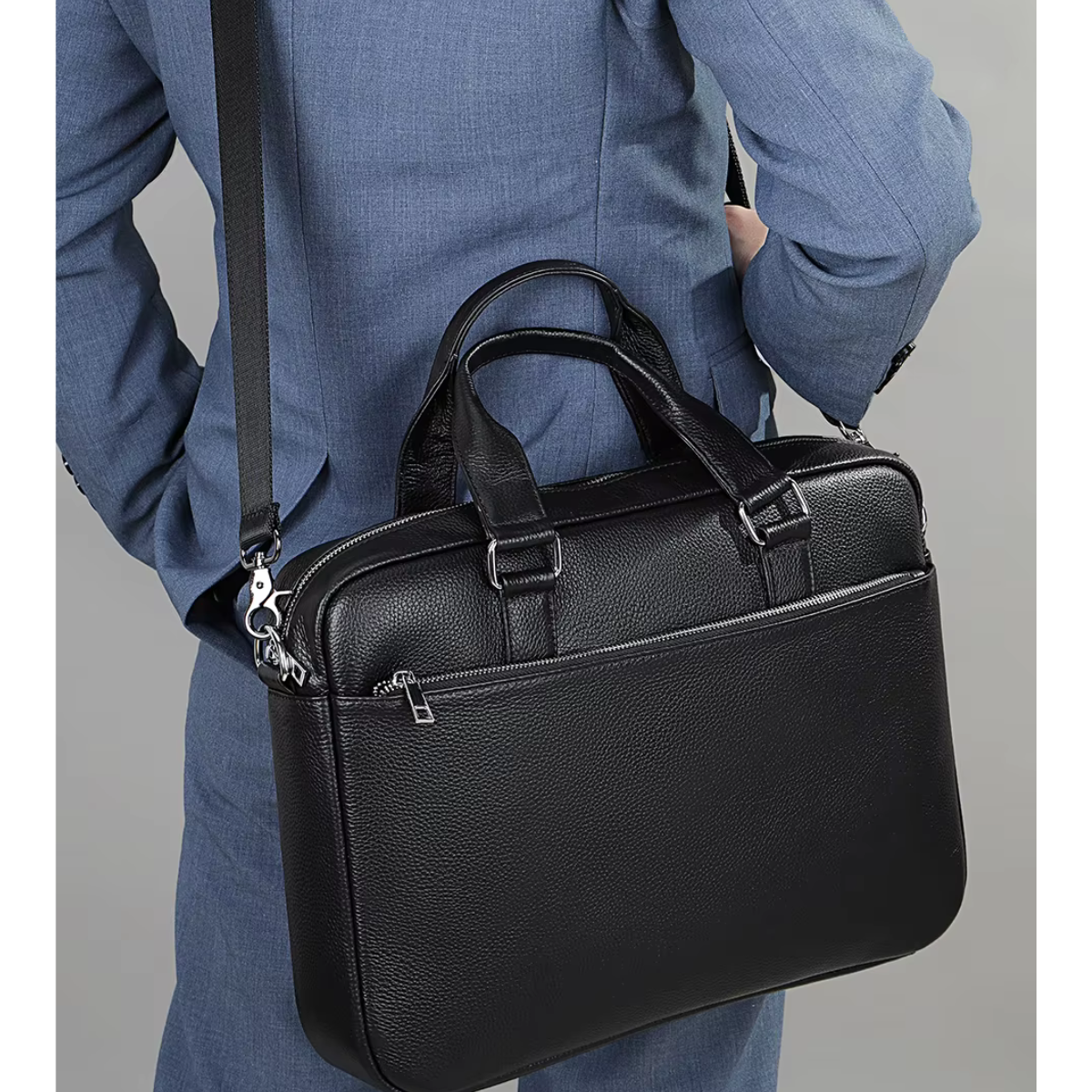 Sebastiano – Sacoche Ordinateur Homme en Cuir Véritable Élégante et Professionnel