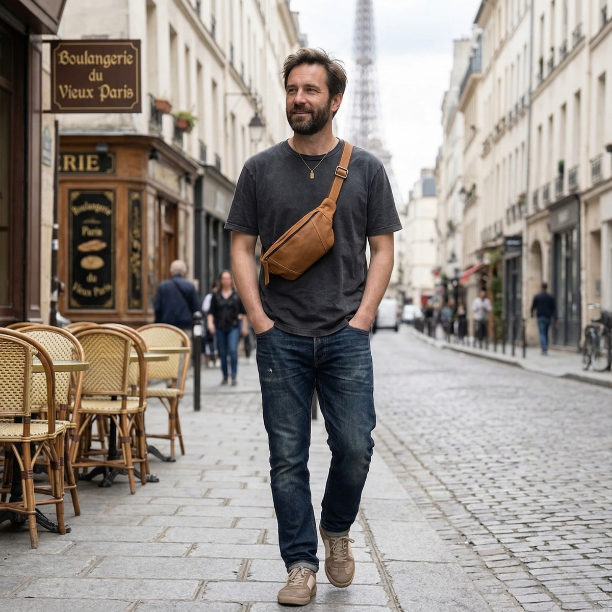 Diego – Sacoche Banane Homme Cuir Véritable Souple et Légère