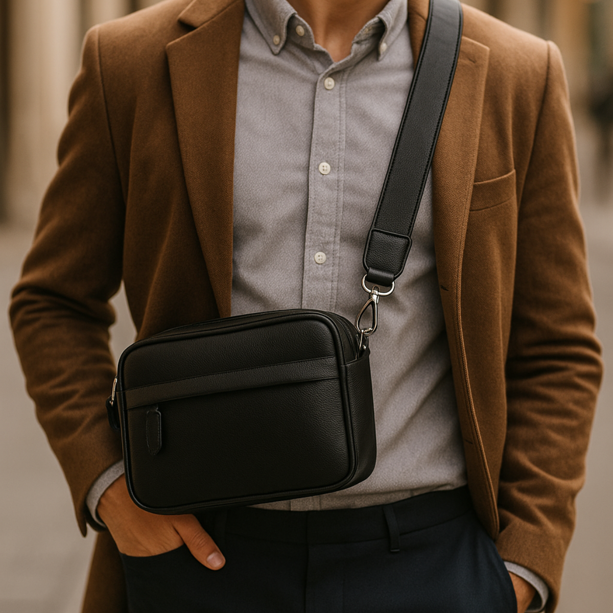 Claudio – Sacoche Bandoulière Homme rectangulaire Distinguée pour Affirmer son Style