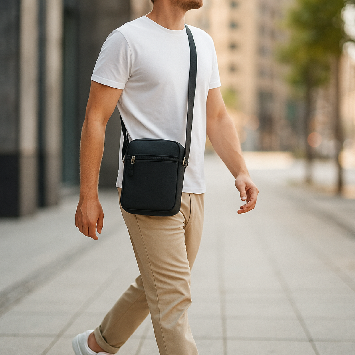 Fabio – Petite Sacoche Homme Compacte pour Téléphone et Quotidien