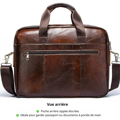 Marco – Sacoche Ordinateur Homme en Cuir Véritable
