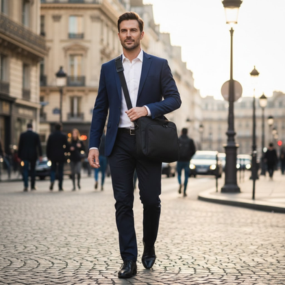 Ilario – Sacoche Ordinateur Homme Élégante et Légère en Nylon Imperméable