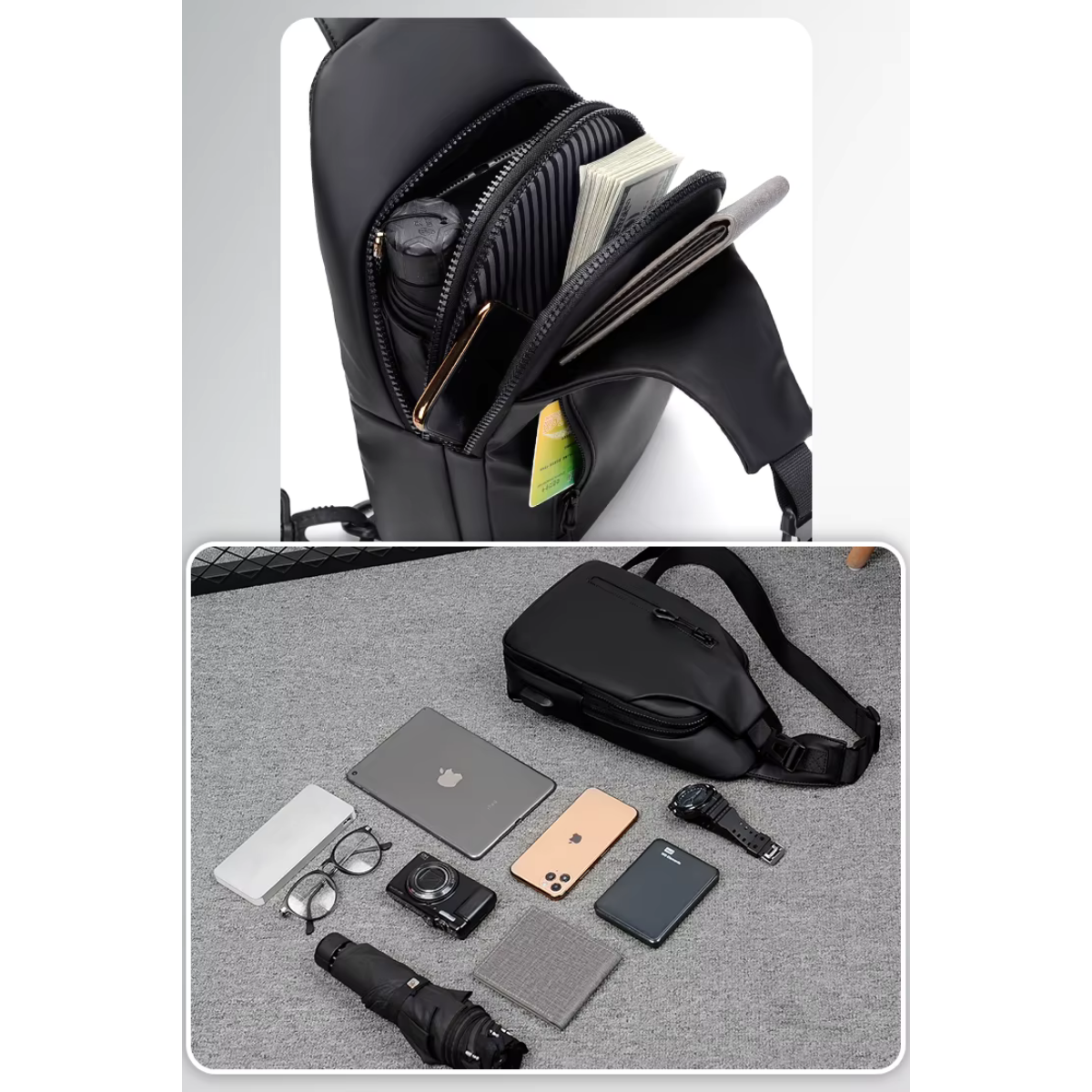 Stefano – Sacoche Bandoulière Homme Pratique avec Port USB