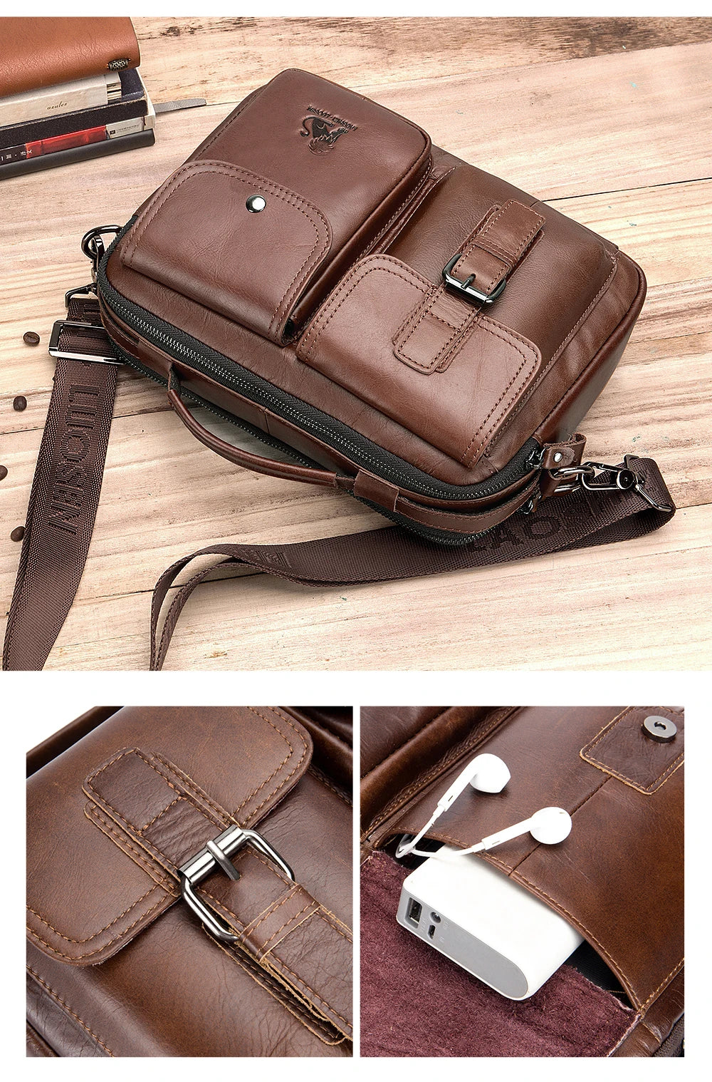 Ettore – Sacoche Homme Luxe en Cuir Véritable & Élégance Professionnelle