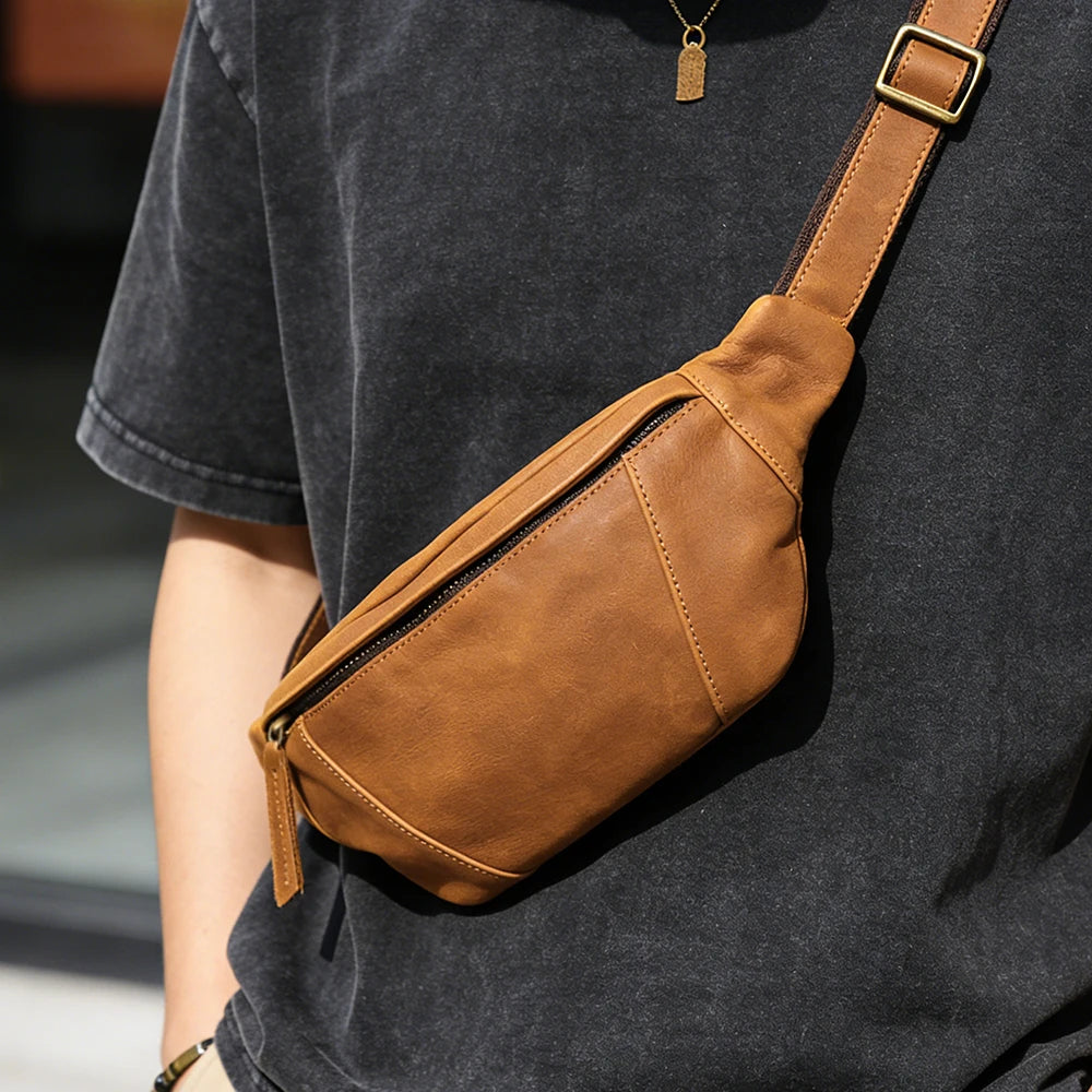 Diego – Sacoche Banane Homme Cuir Véritable Souple et Légère