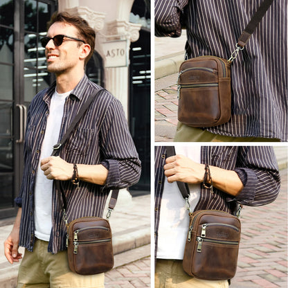 Christoforo – Petite Sacoche Homme en Cuir Élégante et Robuste