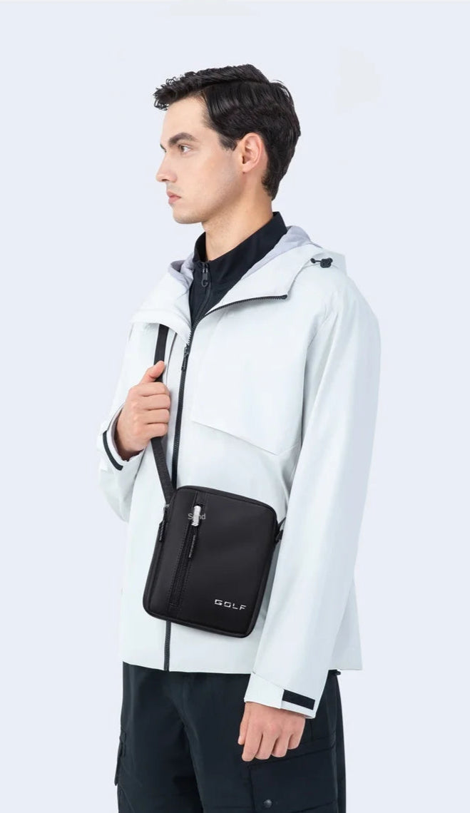 Benedetto – Petite Sacoche Homme Noire en Oxford Légère et Moderne