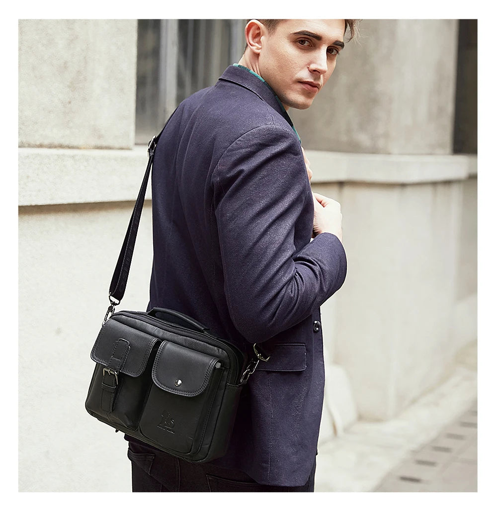 Ettore – Sacoche Homme Luxe en Cuir Véritable & Élégance Professionnelle