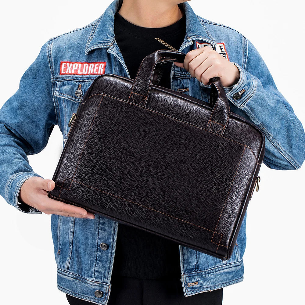 Domenico – Sacoche Ordinateur Homme en Cuir Pleine Fleur