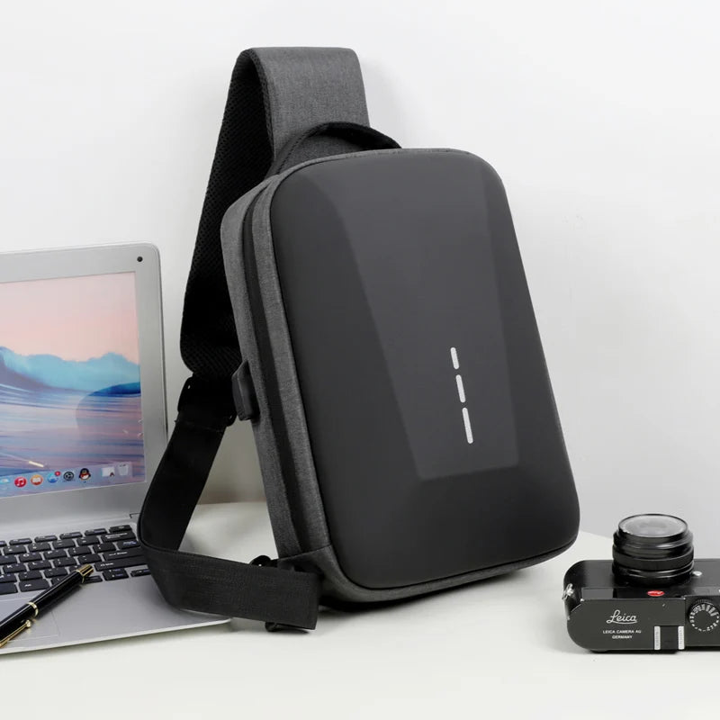 Urbano – Sacoche Bandoulière Antivol avec Verrou à Code & Port USB, Sécurité