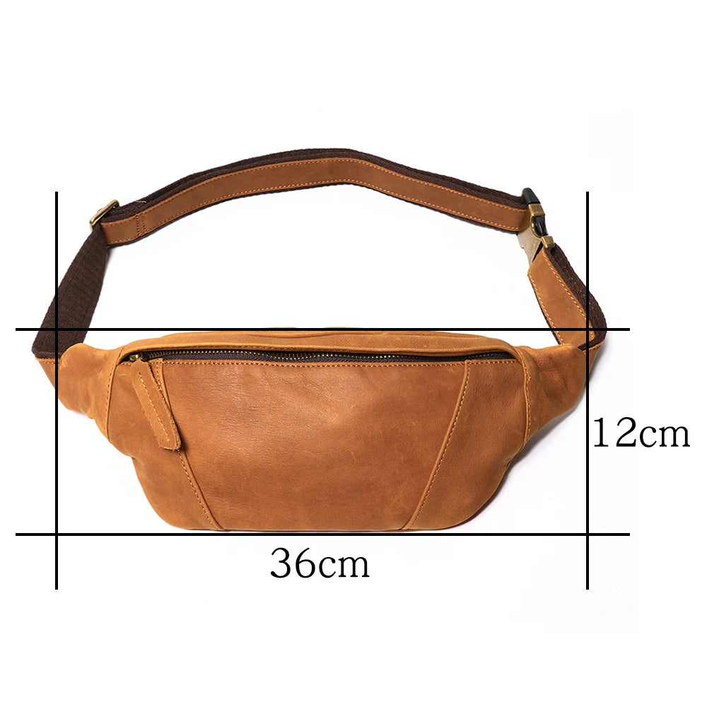 Diego – Sacoche Banane Homme Cuir Véritable Souple et Légère