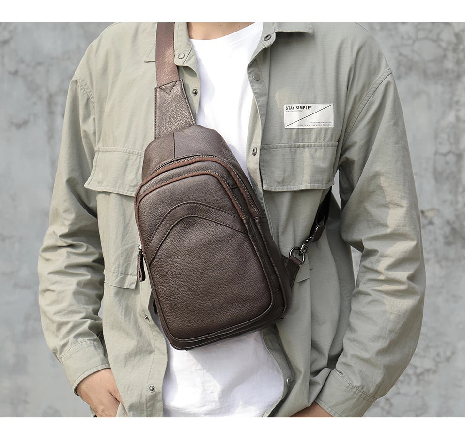 Nazario – Sacoche Bandoulière Homme en Cuir pour Mobilité