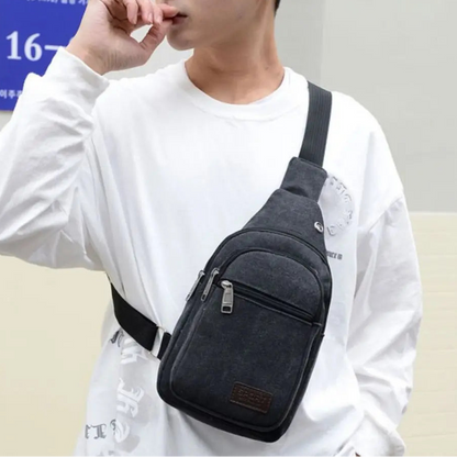 Giorgio – Sacoche Bandoulière Homme Pratique en Toile Multi-Poches