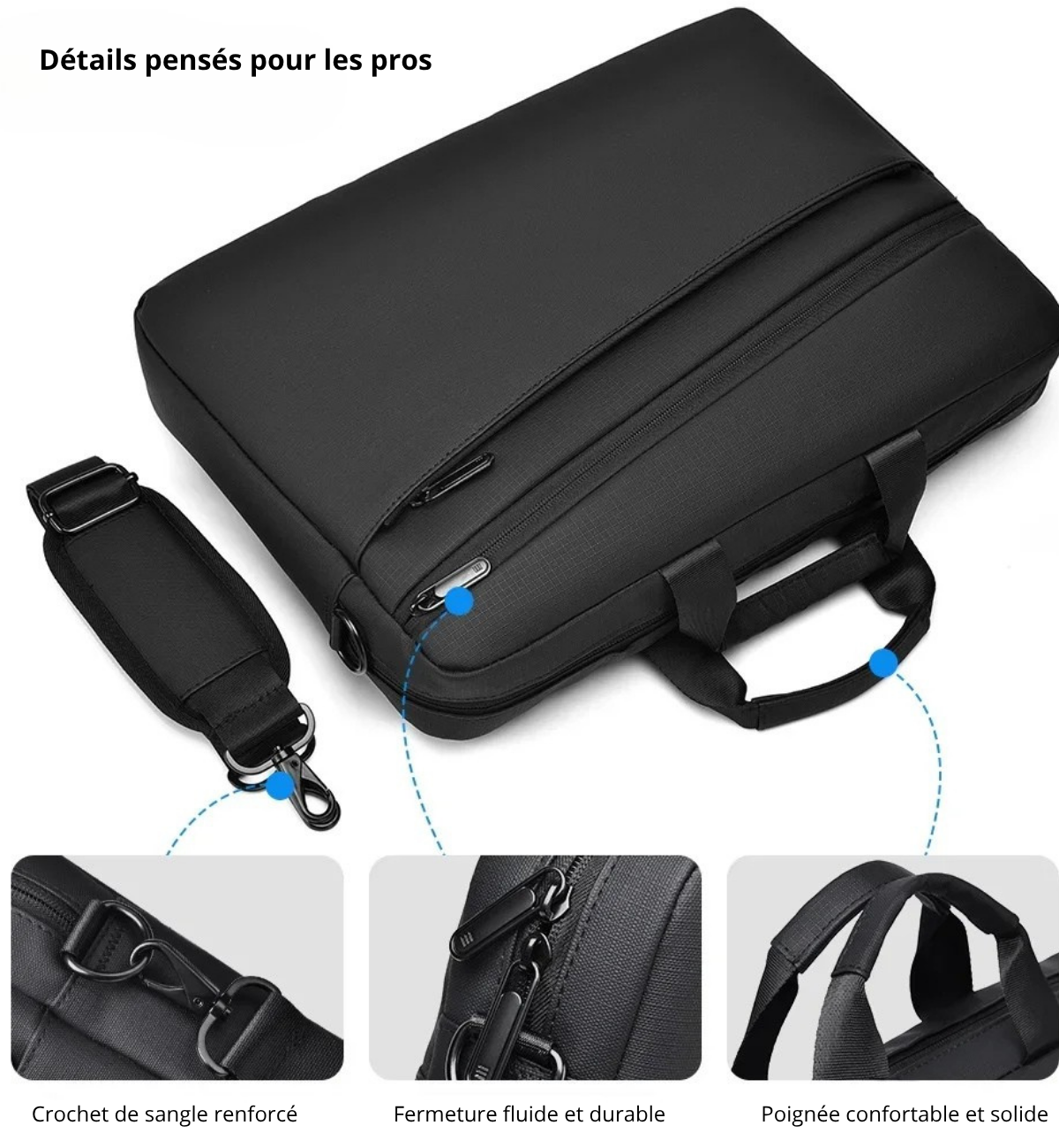 Durante – Sacoche Ordinateur Homme Résistante